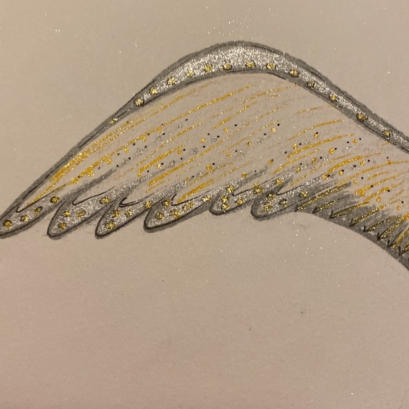 Unframed Original Drawing Illustration art Phoenix Risen w Metallic Highlights - Picture 4 of 5